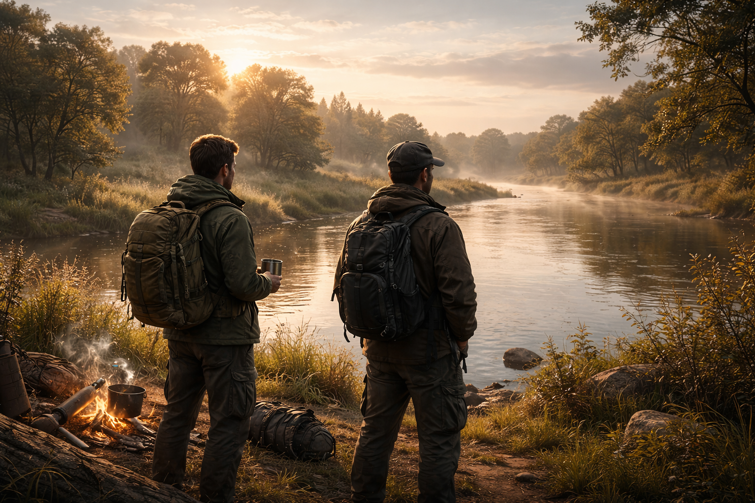 Алекс и Санж у реки до катастрофы